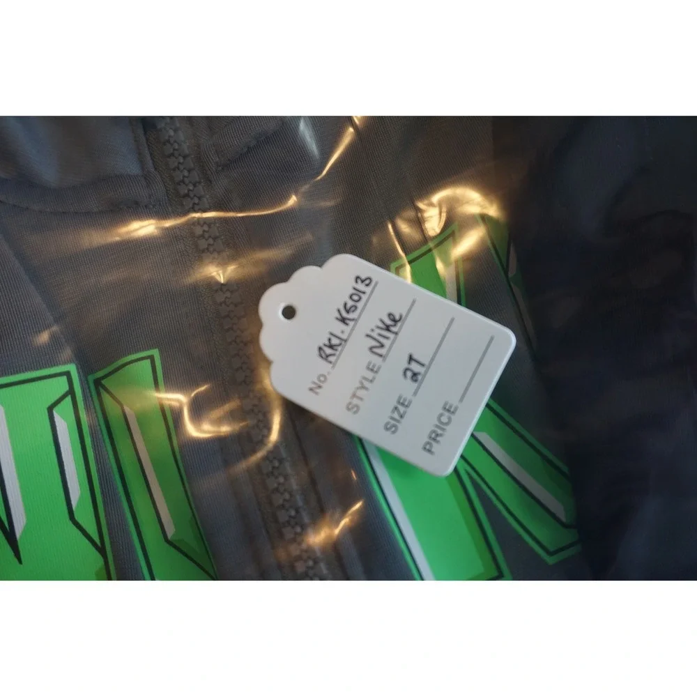 Nike Toddler Boys Tracksuit Set Grey Black Neon Green 2T I488-023